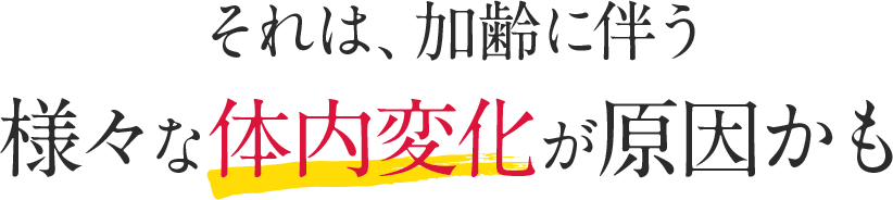 それは、加齢に伴う様々な体内変化が原因かも