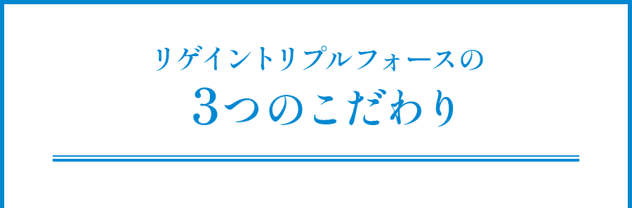 リゲイントリプルフォース3つのこだわり