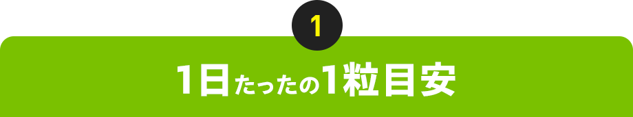 1：1日たったの1粒目安
