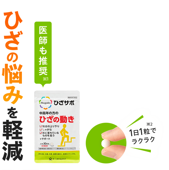 ひざの悩みを軽減 医師も推奨 1日1粒で ラクラク※2