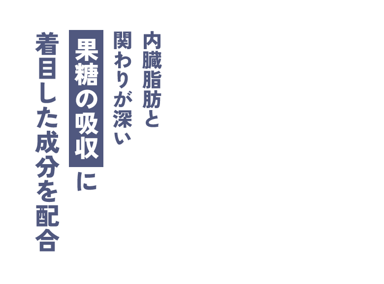 内臓脂肪と関わりが深い 果糖の吸収に着目した成分を配合