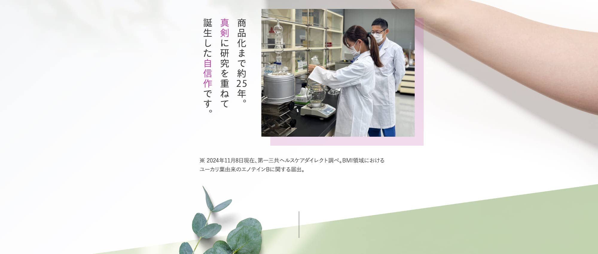 商品化まで約25年。真剣に研究を重ねて誕生した自信作です。