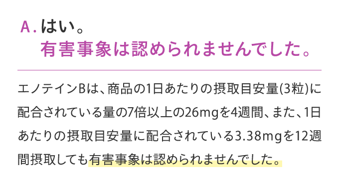 はい。有害事象は認められませんでした。