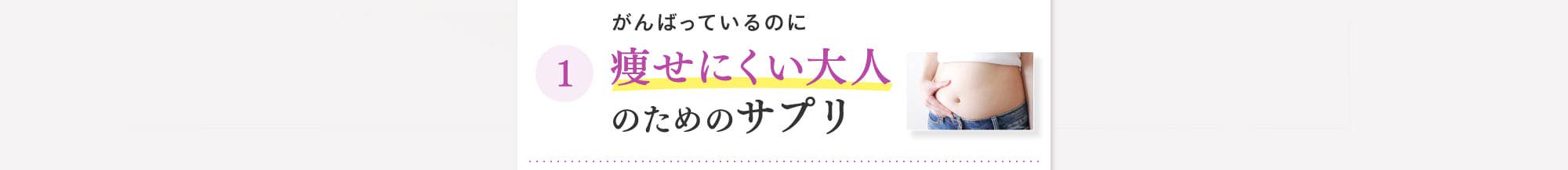 痩せにくい大人のためのサプリ
