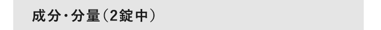 成分・分量（2錠中）