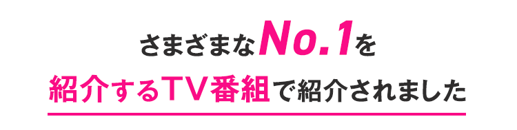 さまざまなNo.1を紹介するTV番組で紹介されました