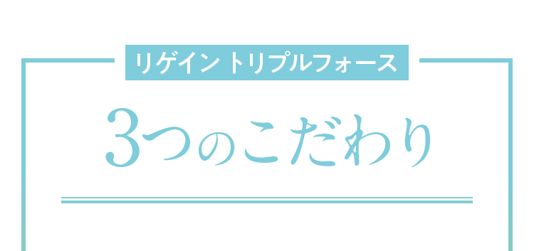リゲイントリプルフォース3つのこだわり
