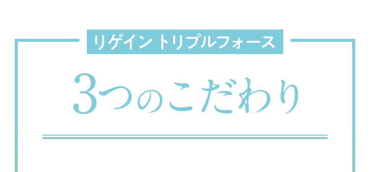 リゲイントリプルフォース 3つのこだわり