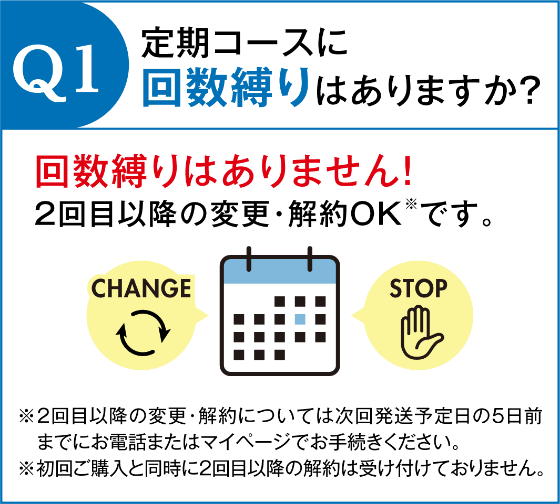 Q1.定期コースに回数縛りはありますか？