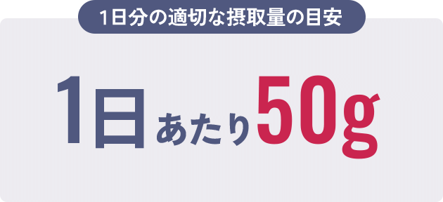 1日分の適切な摂取量の目安1日あたり50g
