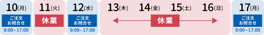 8月13日(木)～15日(土)休業